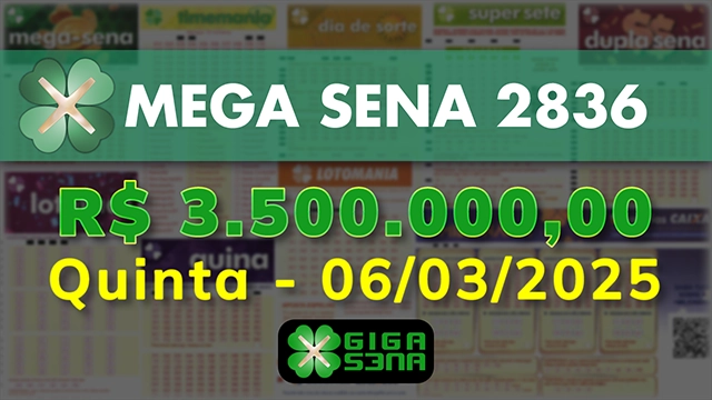 Sorteio da Mega Sena 2836