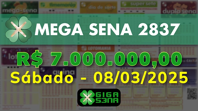 Sorteio da Mega Sena 2837