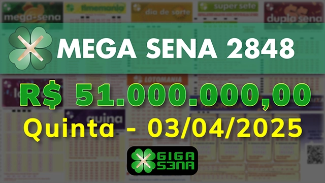 Sorteio da Mega Sena 2848