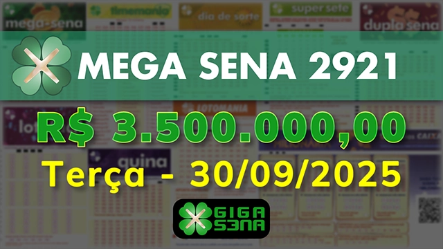 Sorteio da Mega Sena 2921