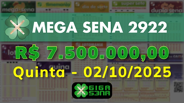 Sorteio da Mega Sena 2922