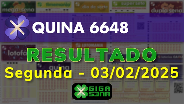 Resultado da Quina 6648