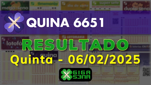 Resultado da Quina 6651