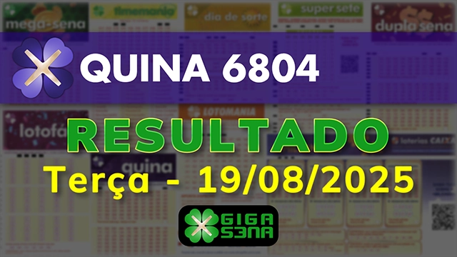 Resultado da Quina 6804