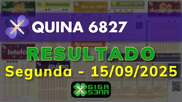 Resultado da Quina 6827