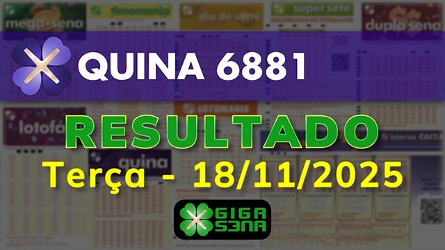 Resultado da Quina 6881