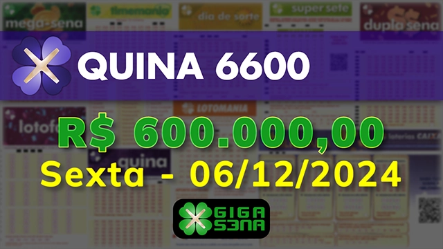 Sorteio da Quina 6600