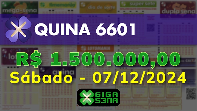 Sorteio da Quina 6601