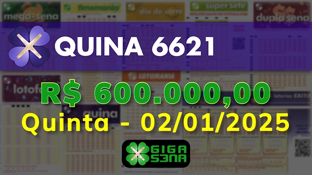 Sorteio da Quina 6621