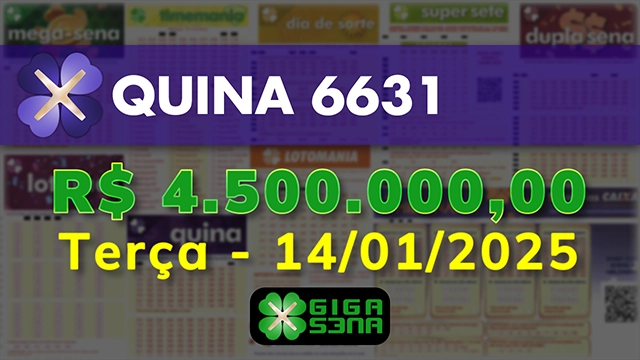 Sorteio da Quina 6631