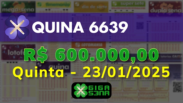 Sorteio da Quina 6639