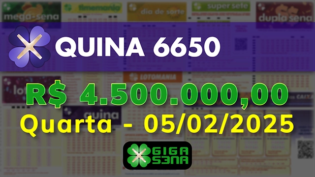 Sorteio da Quina 6650