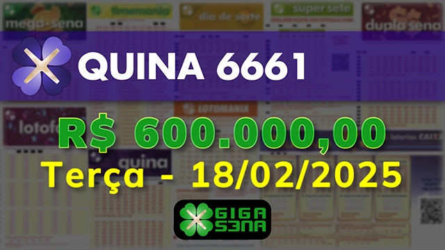 Sorteio da Quina 6661