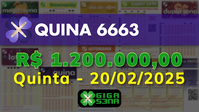 Sorteio da Quina 6663