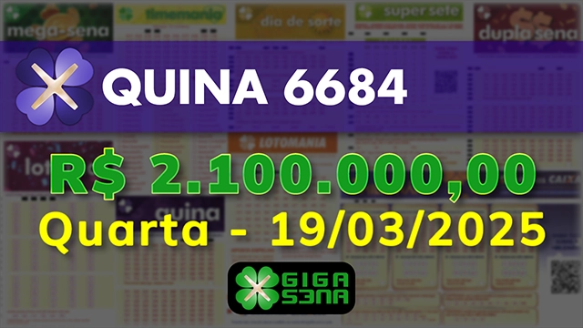 Sorteio da Quina 6684