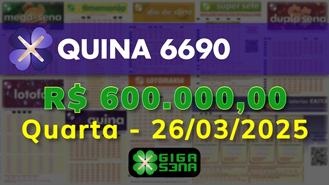 Sorteio da Quina 6690
