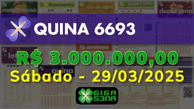 Sorteio da Quina 6693