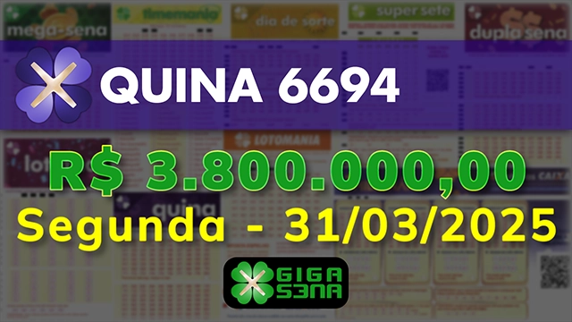 Sorteio da Quina 6694