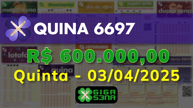 Sorteio da Quina 6697