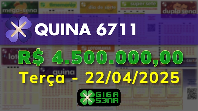 Sorteio da Quina 6711