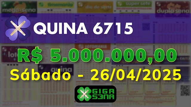 Sorteio da Quina 6715