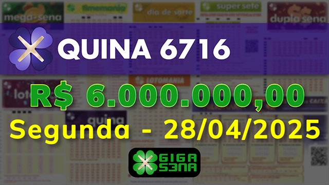 Sorteio da Quina 6716