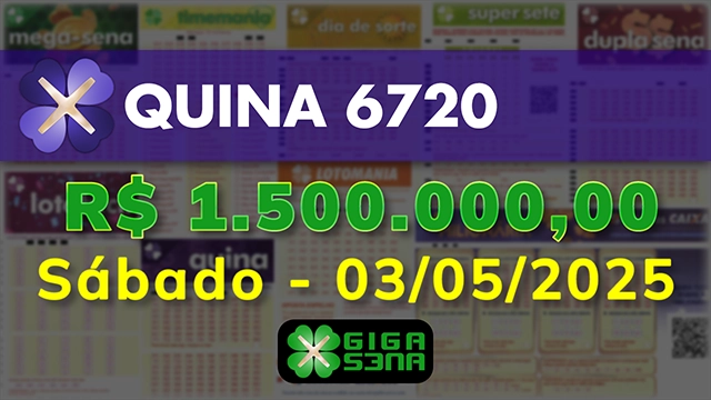 Sorteio da Quina 6720