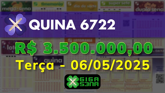 Sorteio da Quina 6722