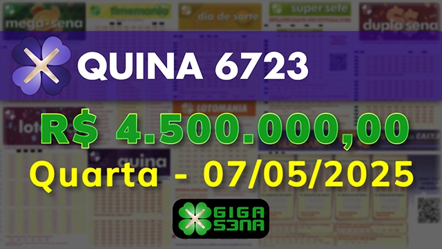 Sorteio da Quina 6723