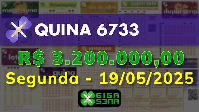 Sorteio da Quina 6733