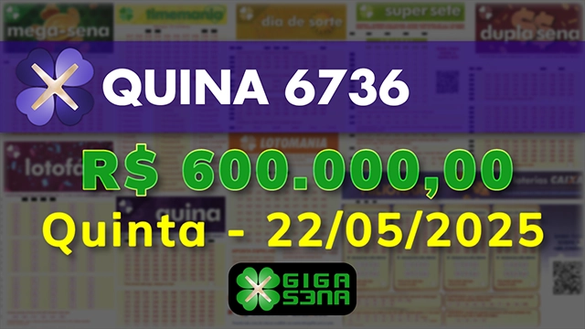 Sorteio da Quina 6736