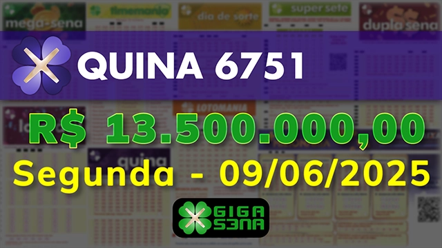 Sorteio da Quina 6751