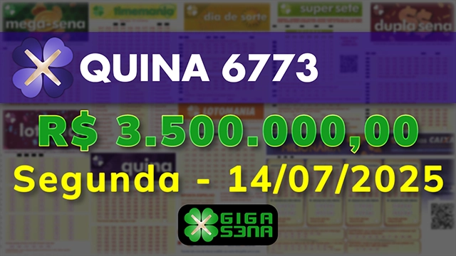 Sorteio da Quina 6773