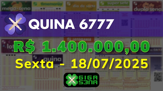Sorteio da Quina 6777