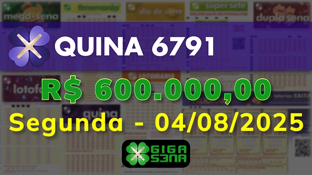 Sorteio da Quina 6791