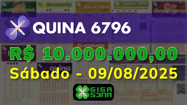 Sorteio da Quina 6796