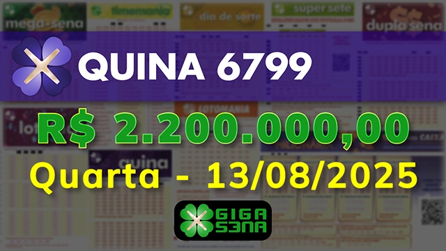 Sorteio da Quina 6799