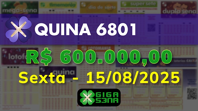 Sorteio da Quina 6801