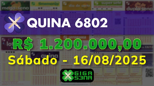 Sorteio da Quina 6802