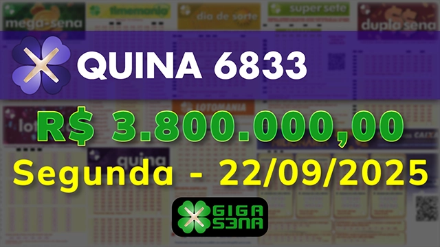 Sorteio da Quina 6833