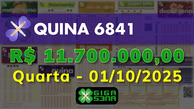 Sorteio da Quina 6841