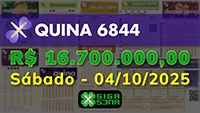Sorteio da Quina 6844