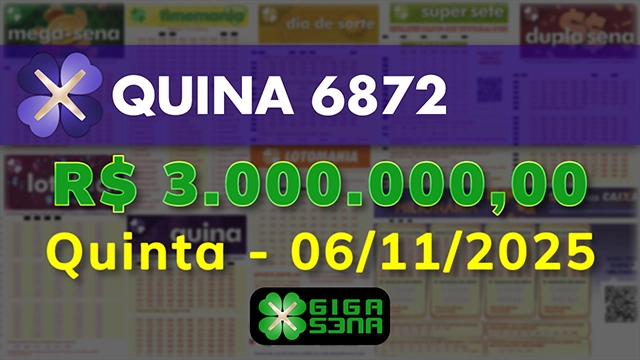 Sorteio da Quina 6872