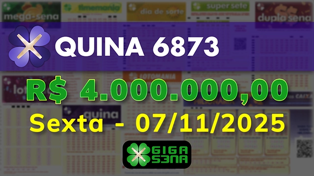 Sorteio da Quina 6873