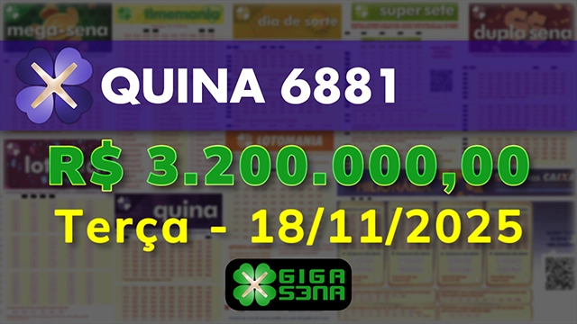 Sorteio da Quina 6881