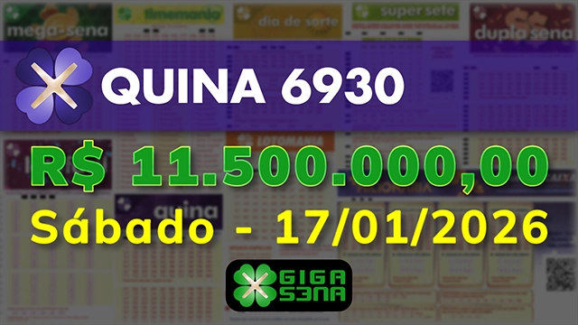 Sorteio da Quina 6930
