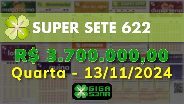 Sorteio da Super Sete 622