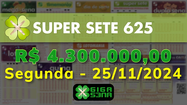 Sorteio da Super Sete 625