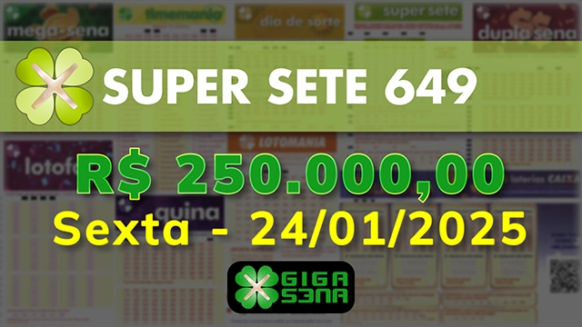 Sorteio da Super Sete 649