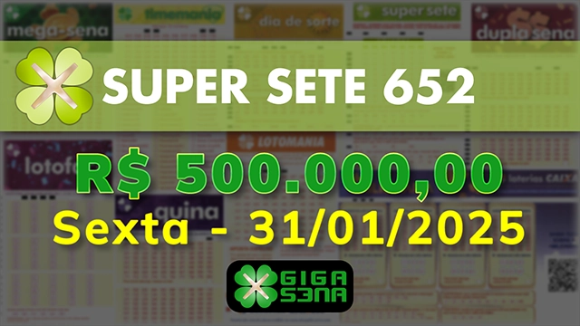 Sorteio da Super Sete 652